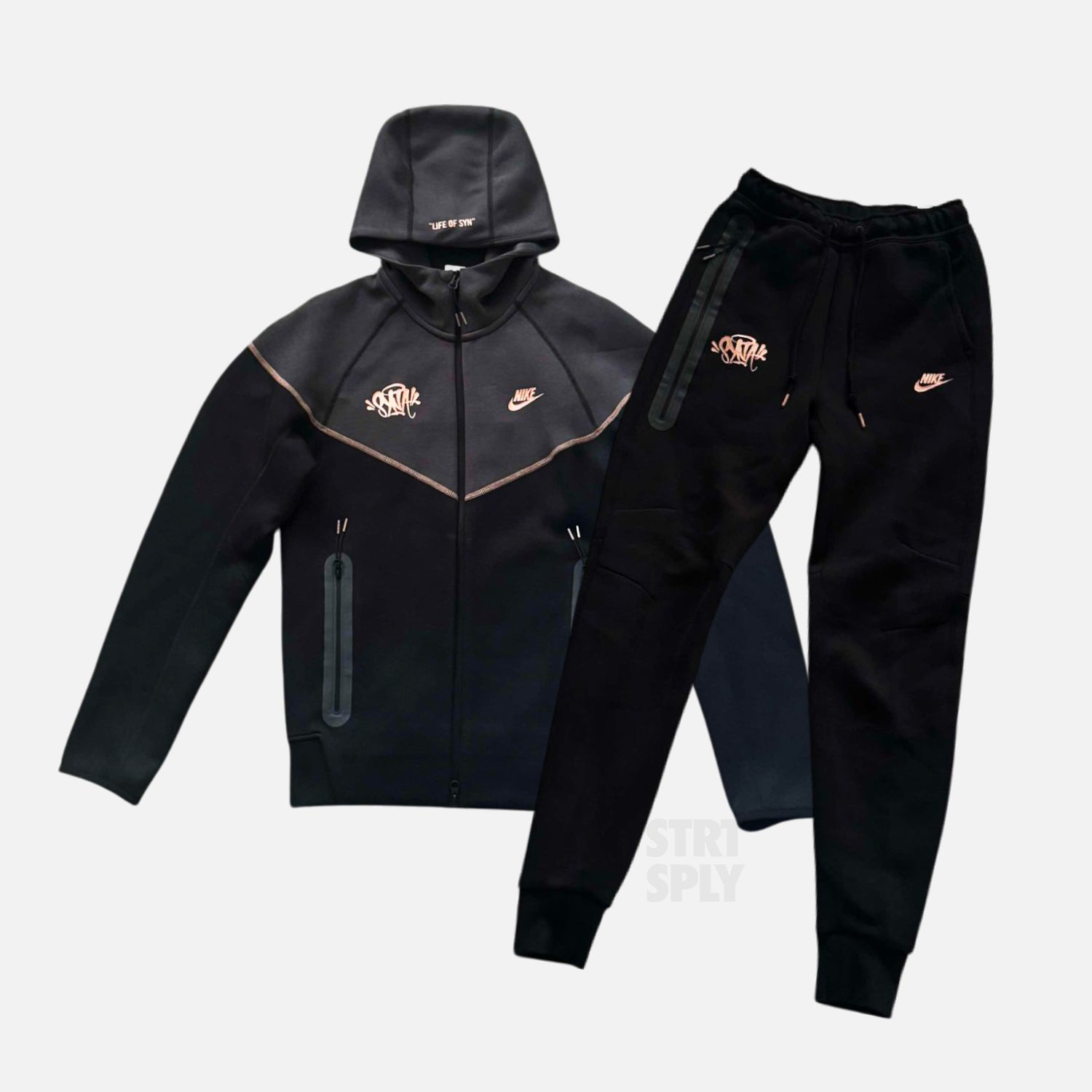 Nike x Syna World Tech Fleece Tracksuit - Black / Bronze