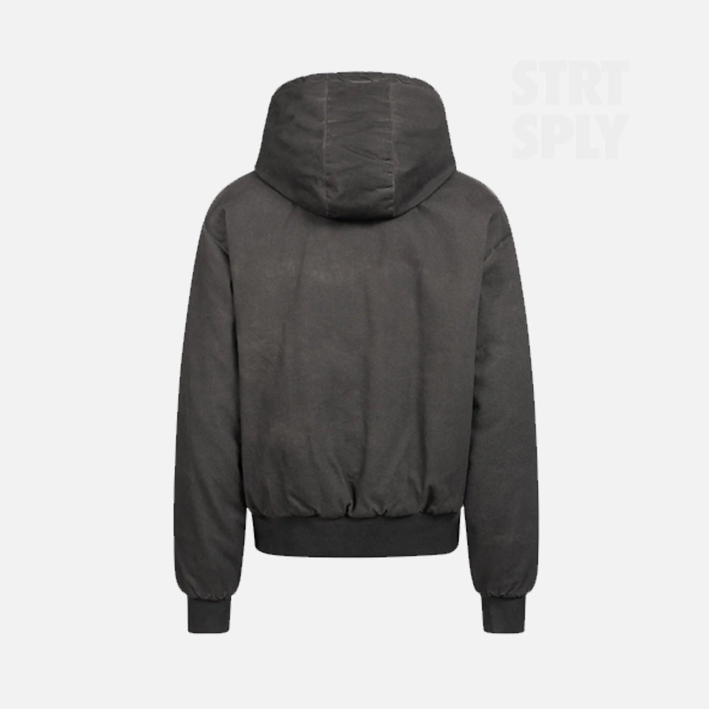 Peso Oil Washed Cotton Puffer Jacket - Black