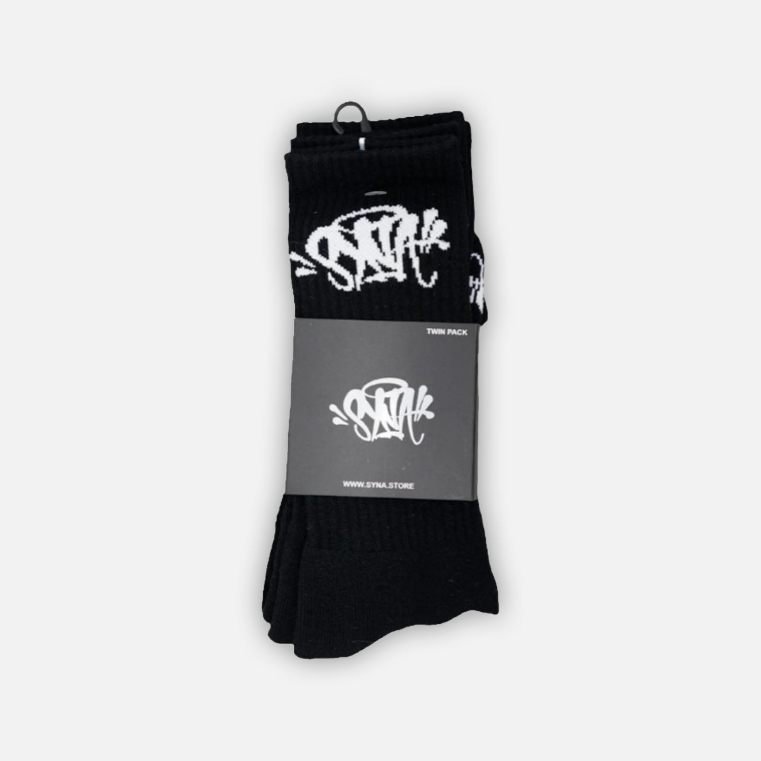 Syna World Logo Socks (Twin Pack) - Black / White