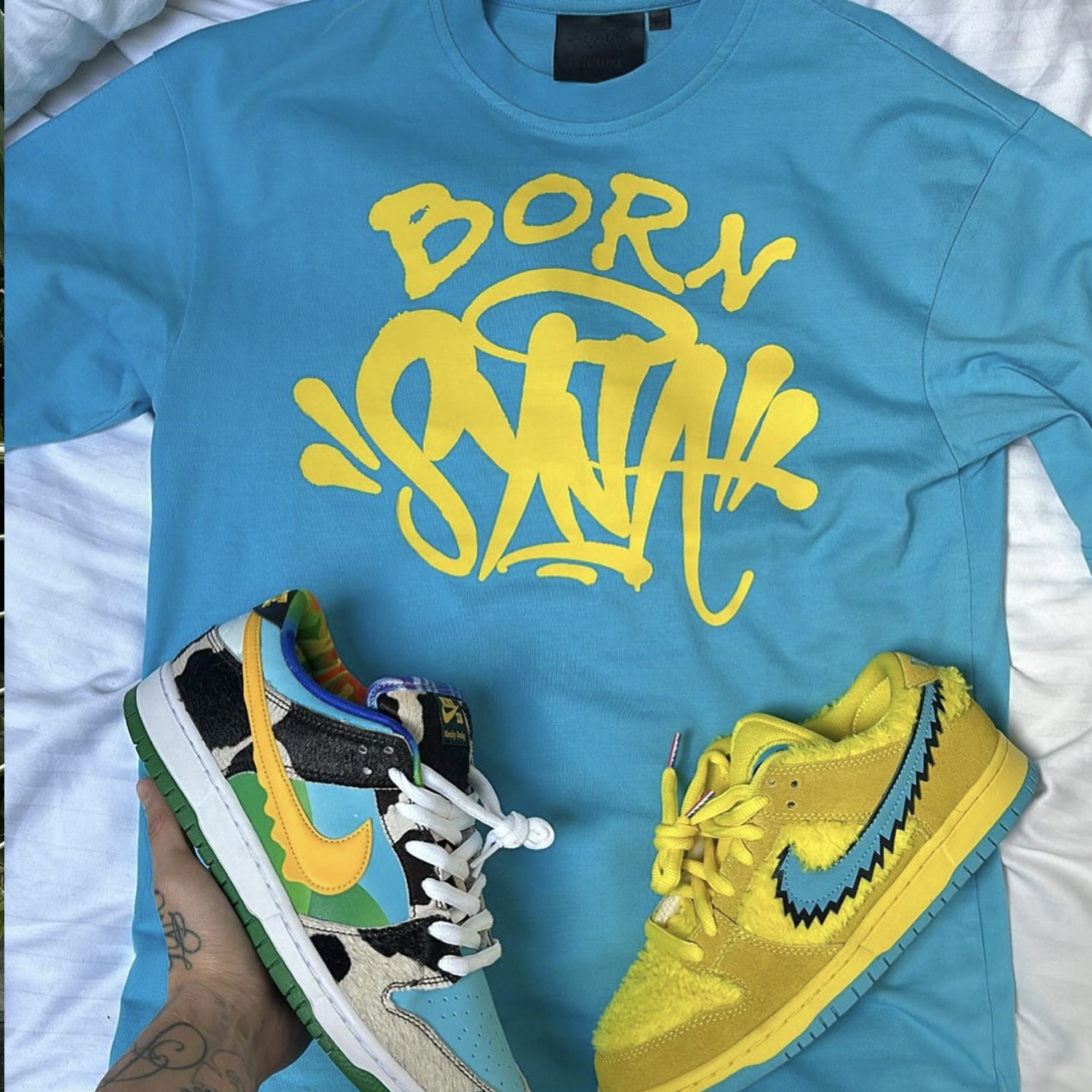 Syna World Born Syna Logo T-Shirt - Blue / Yellow