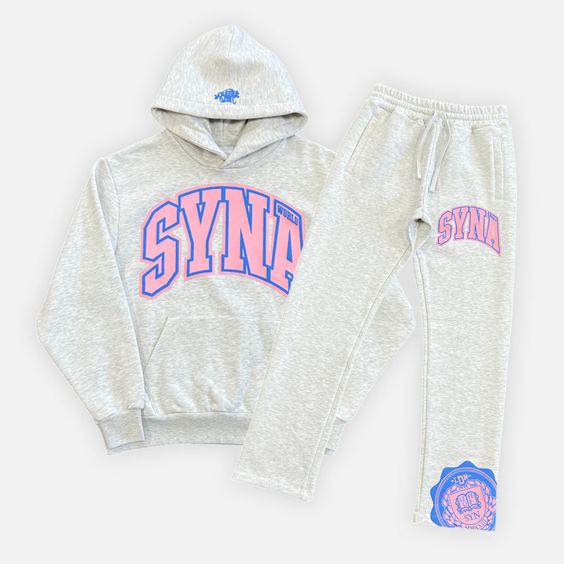 Syna World College Logo Tracksuit - Grey / Pink