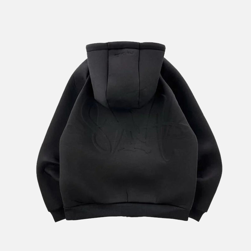 Syna World Neoprene Embossed Hoodie - Black