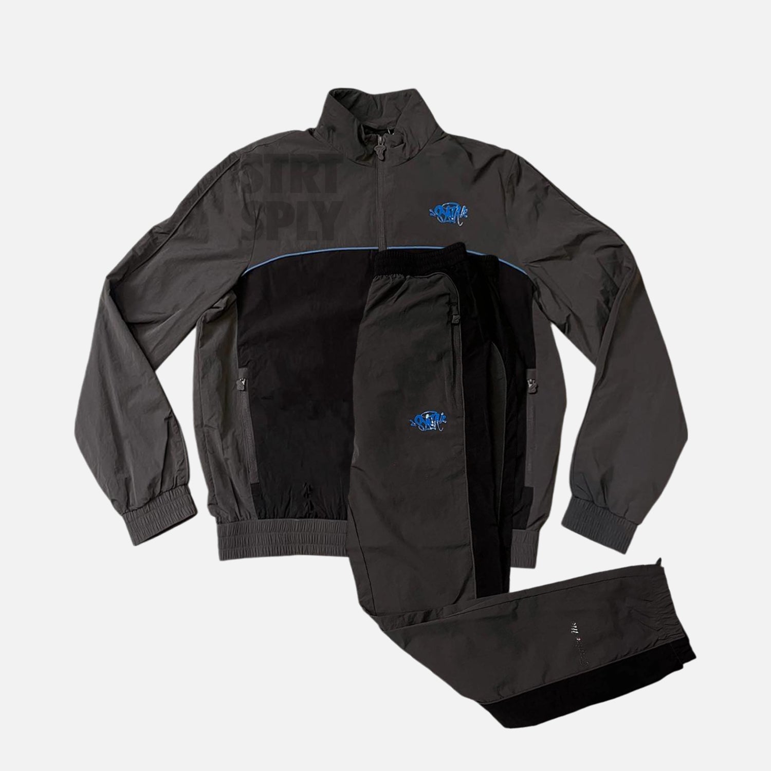 Syna Shell Syna World Logo Shell Tracksuit - Black / Grey / Blue