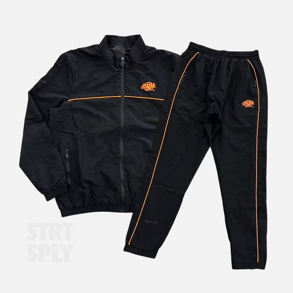 Syna World Logo Shell Tracksuit - Black / Orange