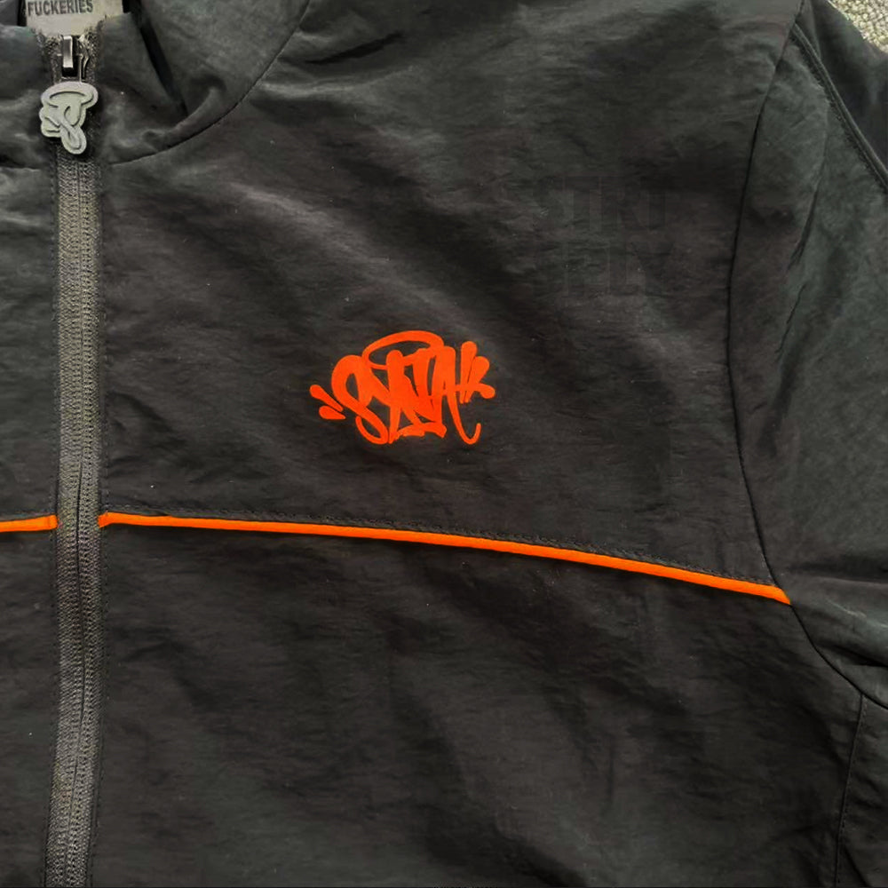 Syna World Logo Shell Tracksuit - Black / Orange