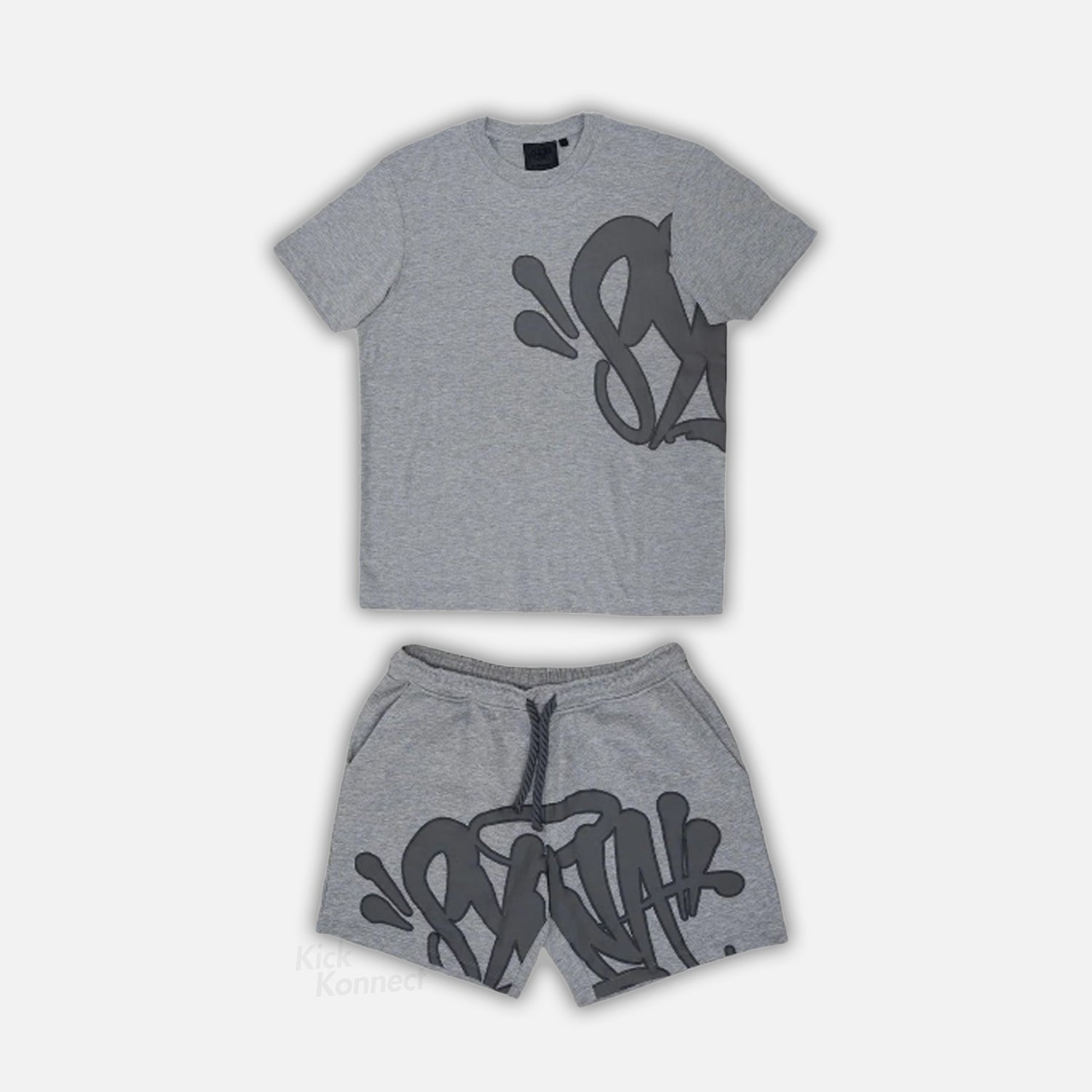 Syna World T-Shirt & Shorts Logo Set - Grey / Black