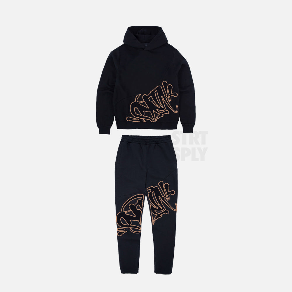 Syna World Logo Slice Tracksuit - Black / Rose Gold