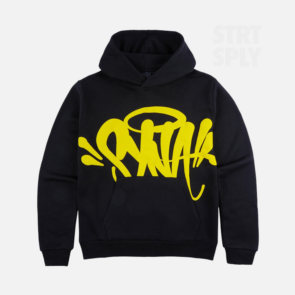 Syna World Logo Team Hoodie - Black / Safety Yellow