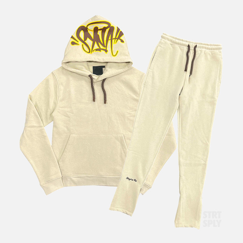 Syna World Logo Tracksuit - Beige / Brown