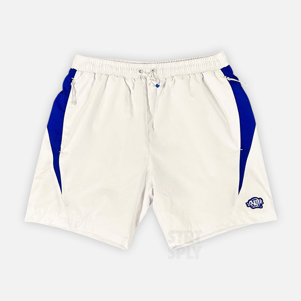 Syna World Vortex Woven Shorts - White / Blue