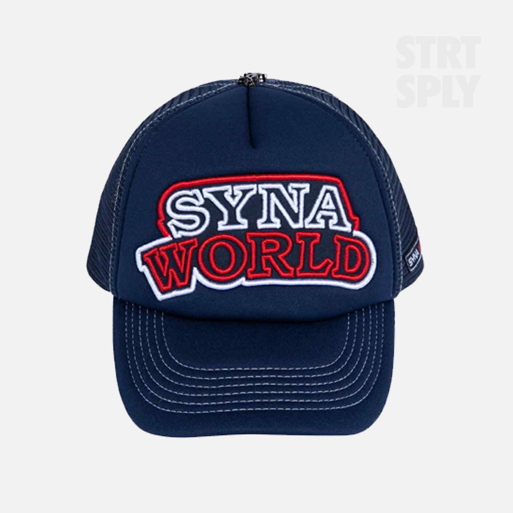 Syna World Workwear Trucker Hat - Denim / Red