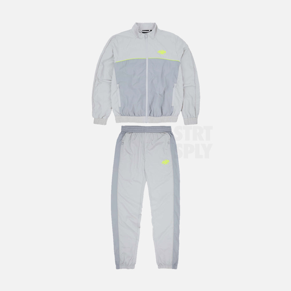 Syna Shell Syna World Logo Shell Tracksuit - Light Grey / Volt