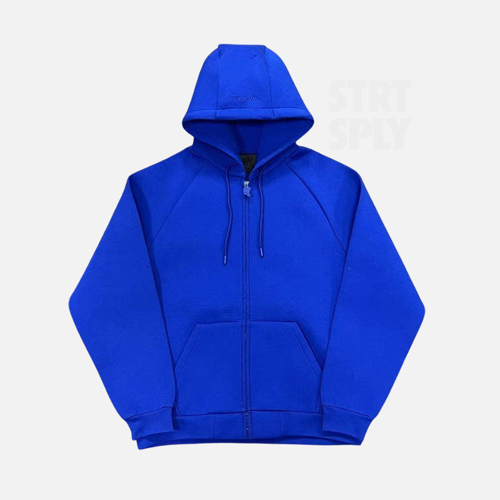 Syna World Neoprene Embossed Hoodie - Blue