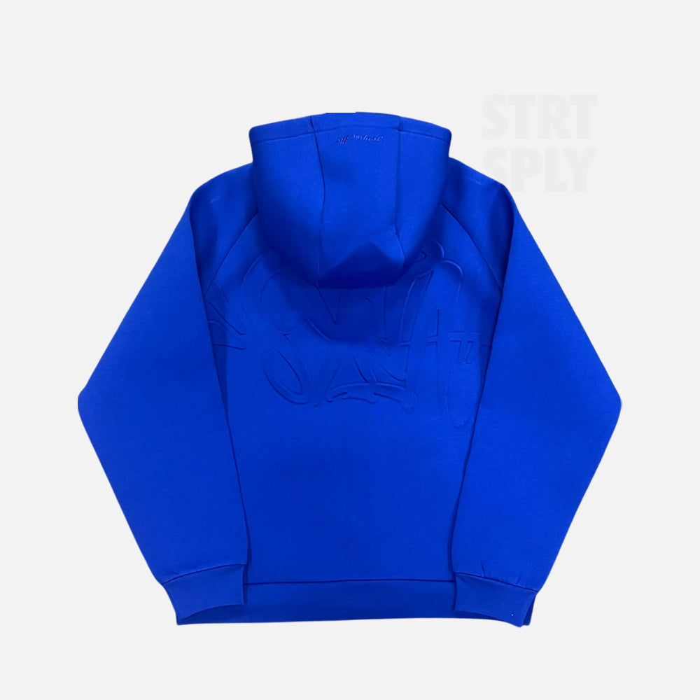 Syna World Neoprene Embossed Hoodie - Blue