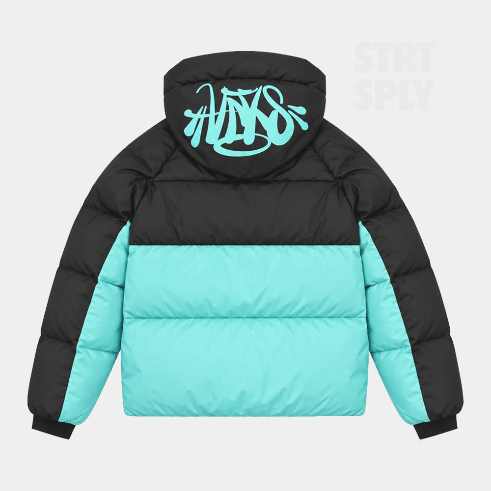 Syna World Logo Puffer Jacket - Black / Teal