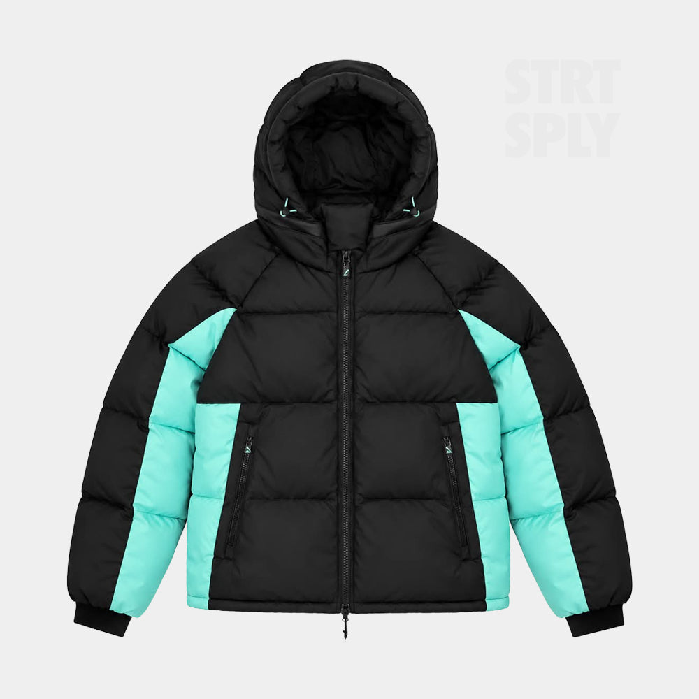 Syna World Logo Puffer Jacket - Black / Teal