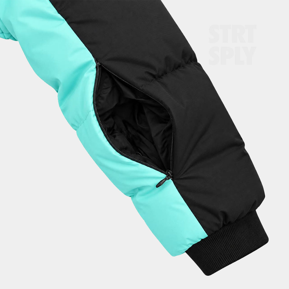 Syna World Logo Puffer Jacket - Black / Teal