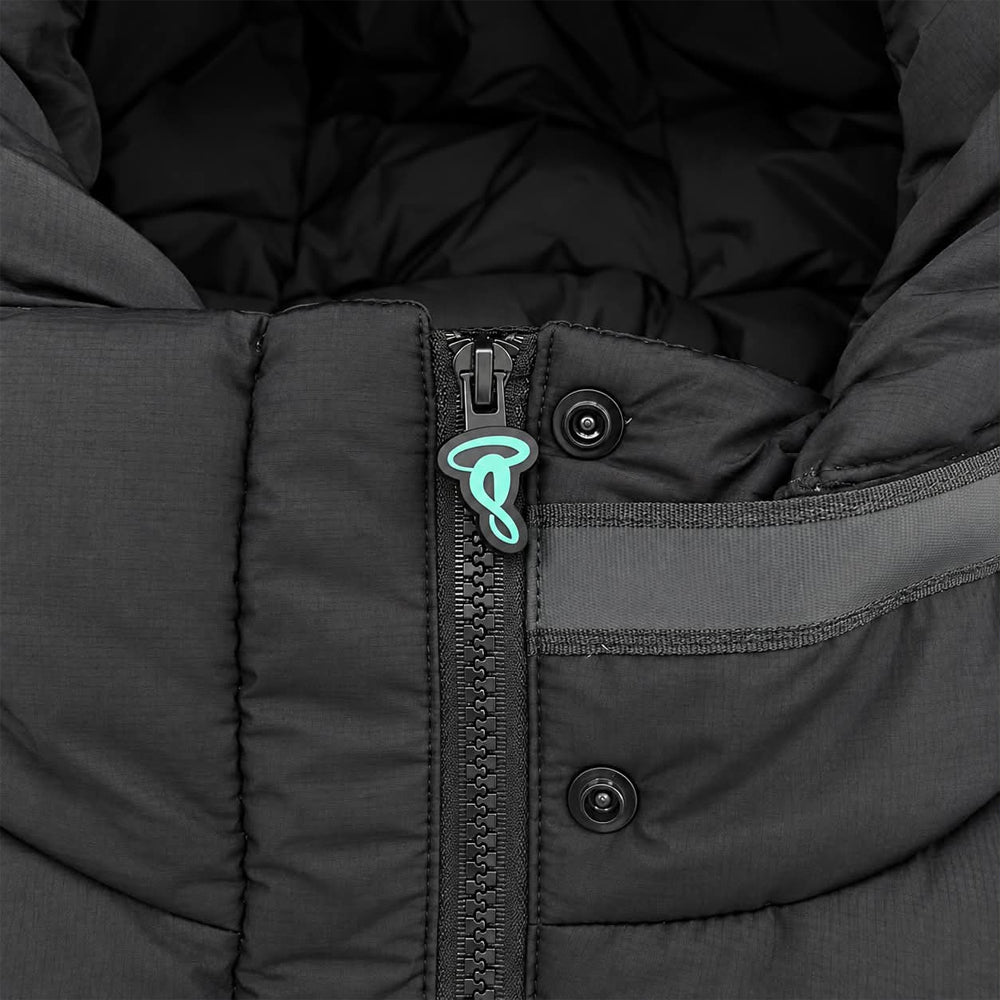 Syna World Logo Puffer Jacket - Black / Teal