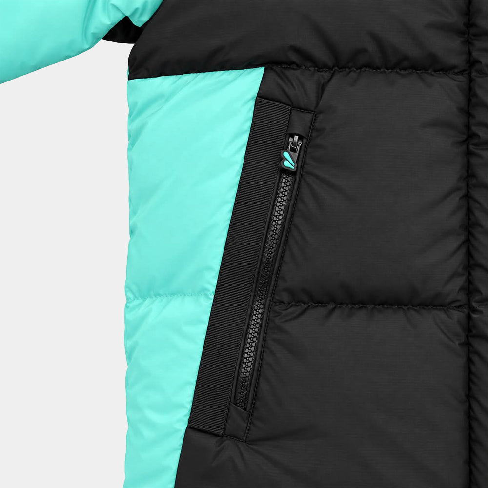 Syna World Logo Puffer Jacket - Black / Teal