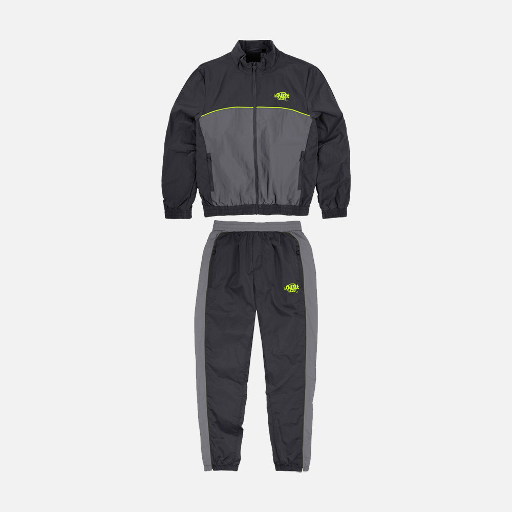 Syna Shell Syna World Logo Shell Tracksuit - Black / Grey / Volt