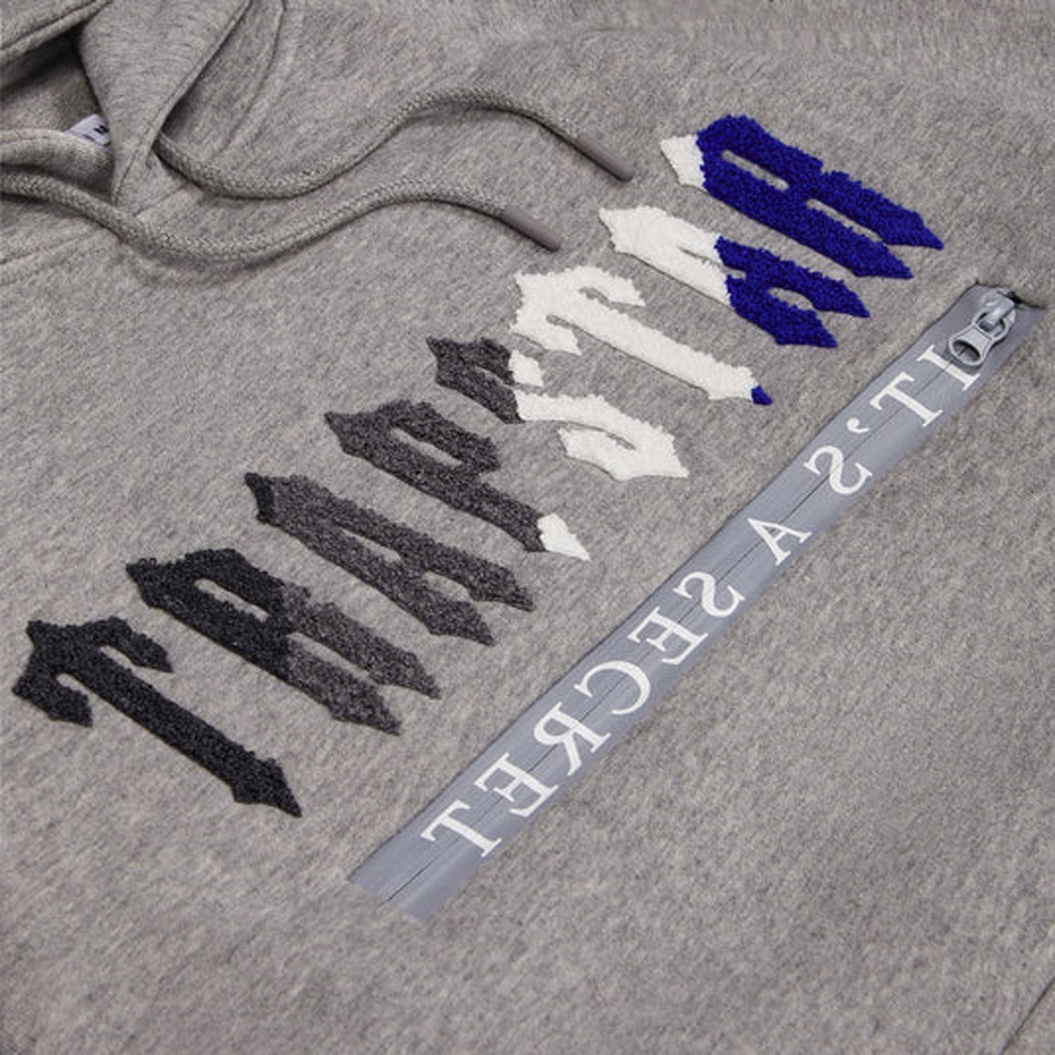 TRAPSTAR CHENILLE DECODED HOODED TRACKSUIT 2.0 GREY DAZZLING BLUE KICKKONNECT