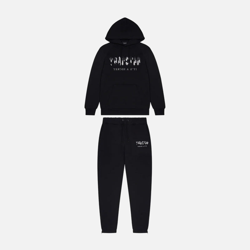 Trapstar Chenille Decoded Hooded Tracksuit - Black Camo Edition