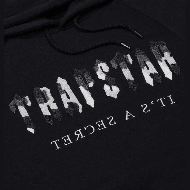 Trapstar Chenille Decoded Hooded Tracksuit - Black Camo Edition