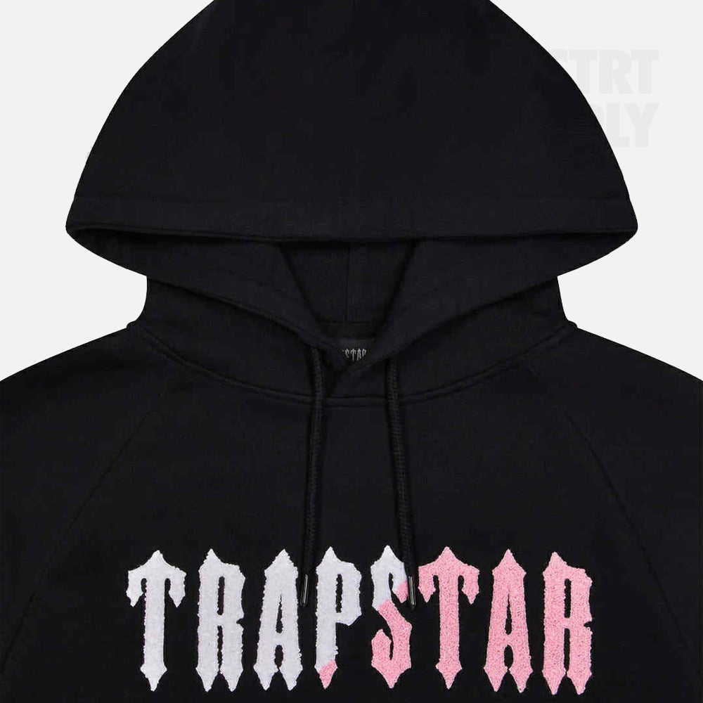 Trapstar Chenille Decoded Hooded Tracksuit - Black / Pink
