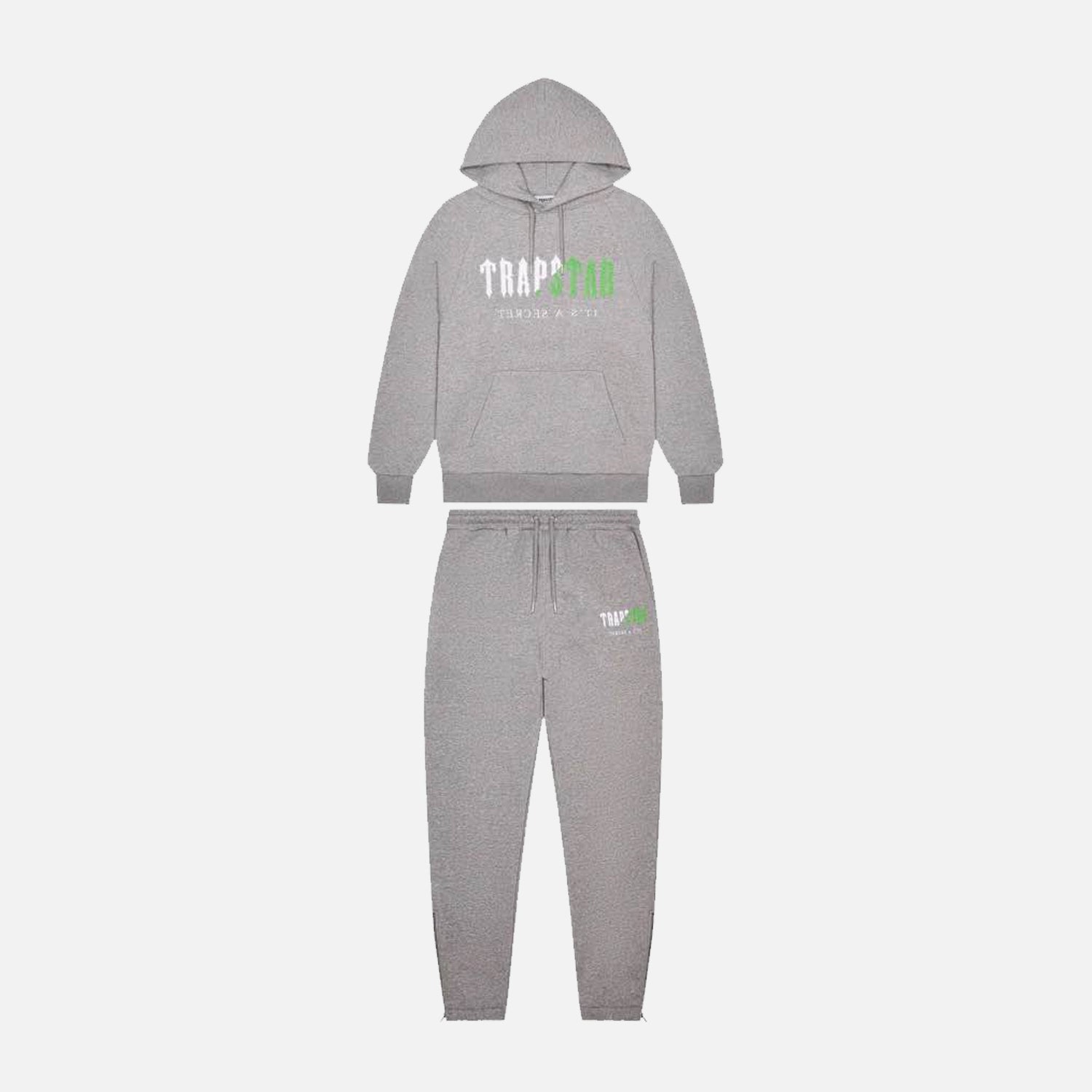 Trapstar Chenille Decoded Hooded Tracksuit - Grey / Green