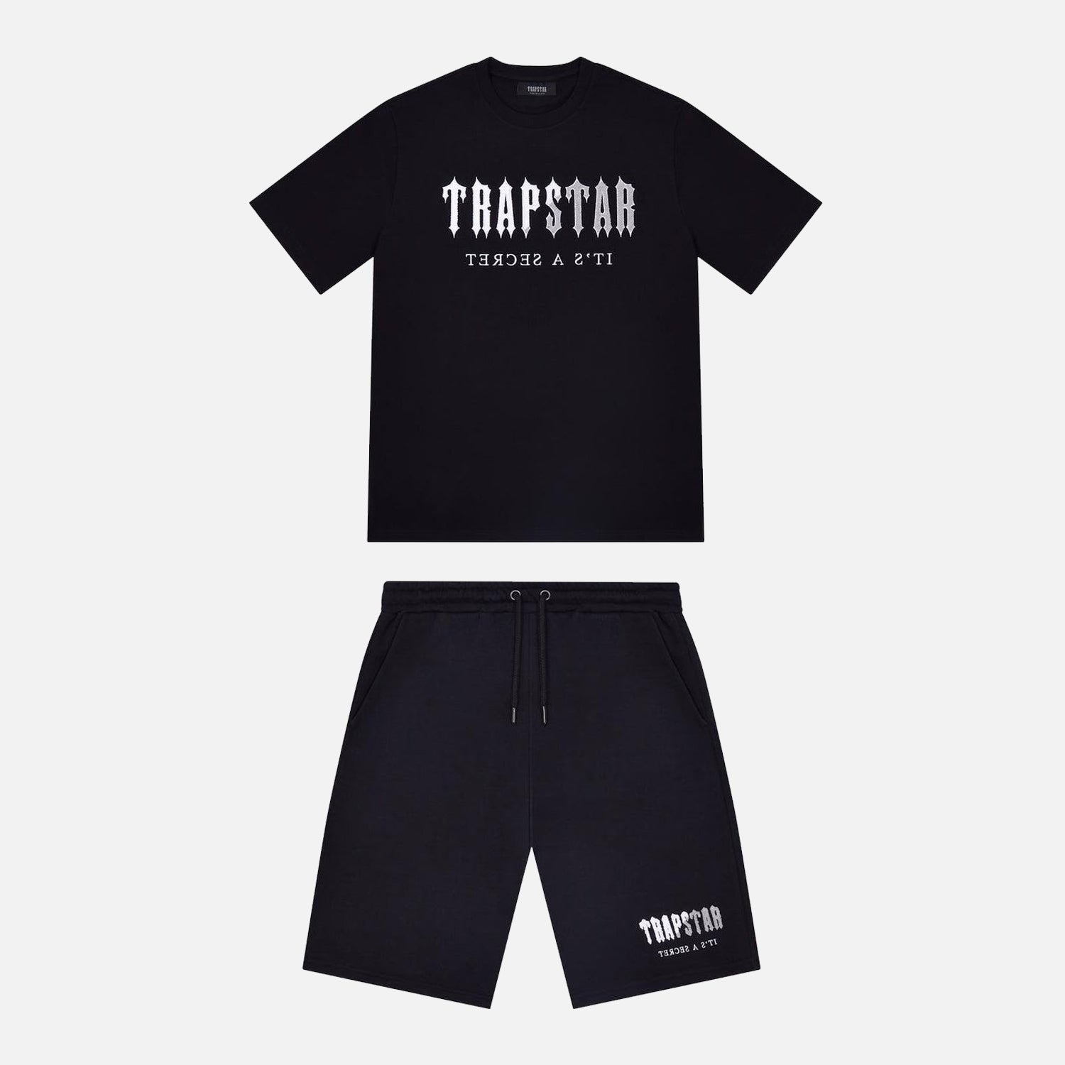 Trapstar Chenille Decoded Short Set - Black / White