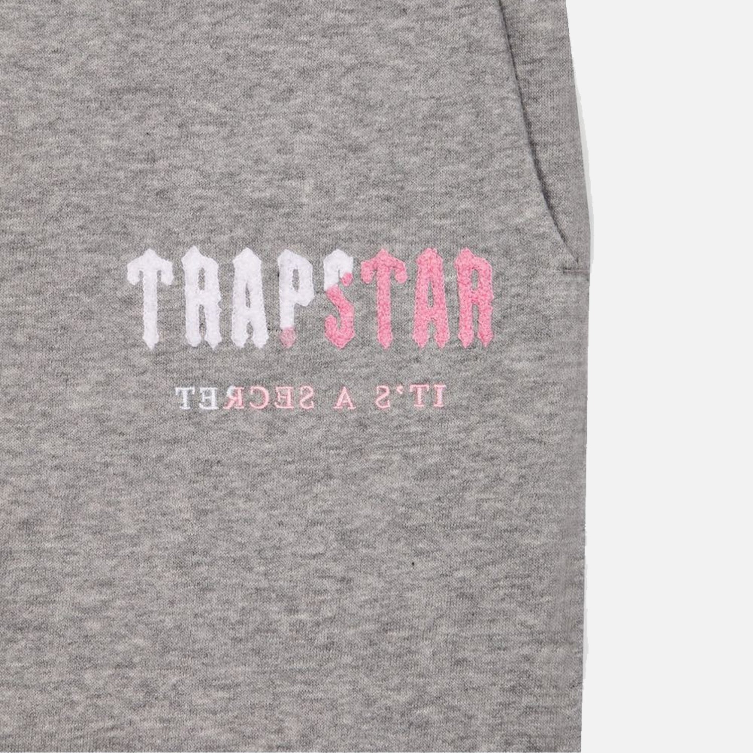 Trapstar Chenille Decoded Hooded Tracksuit - Grey / Pink