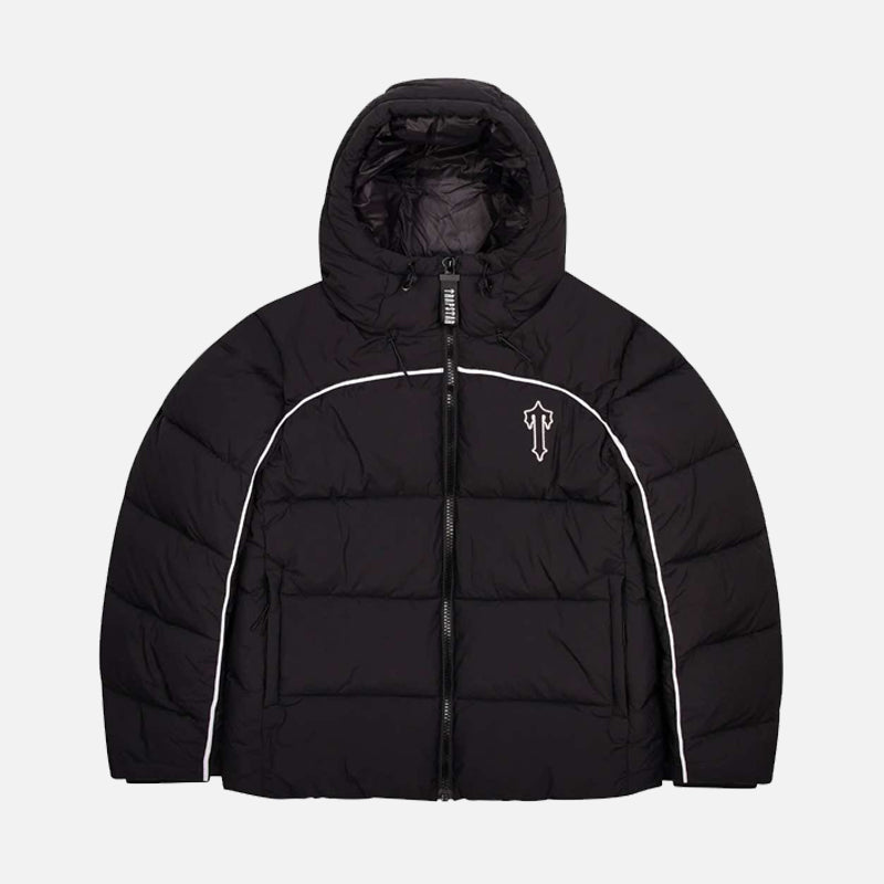 Trapstar Irongate Arch Piping Hooded Puffer Jacket - Black / White