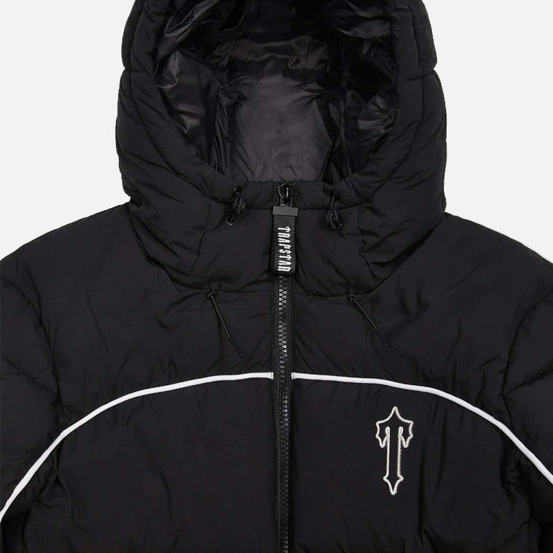 Trapstar Irongate Arch Piping Hooded Puffer Jacket - Black / White