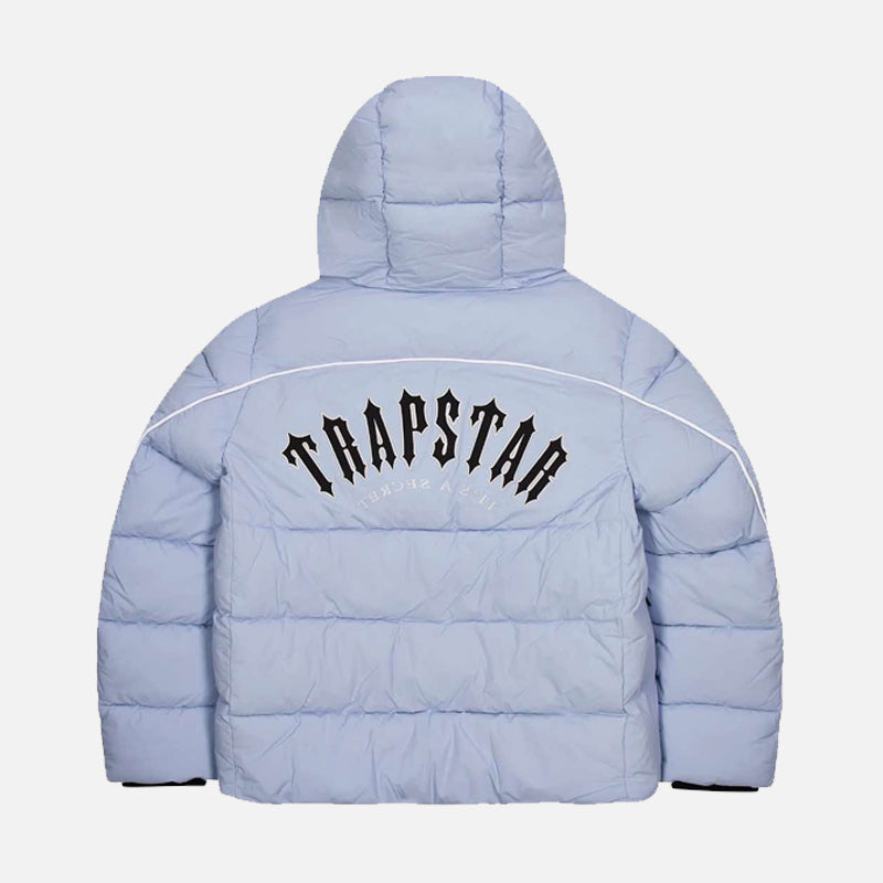 Trapstar Irongate Arch Piping Hooded Puffer Jacket - Ice Blue