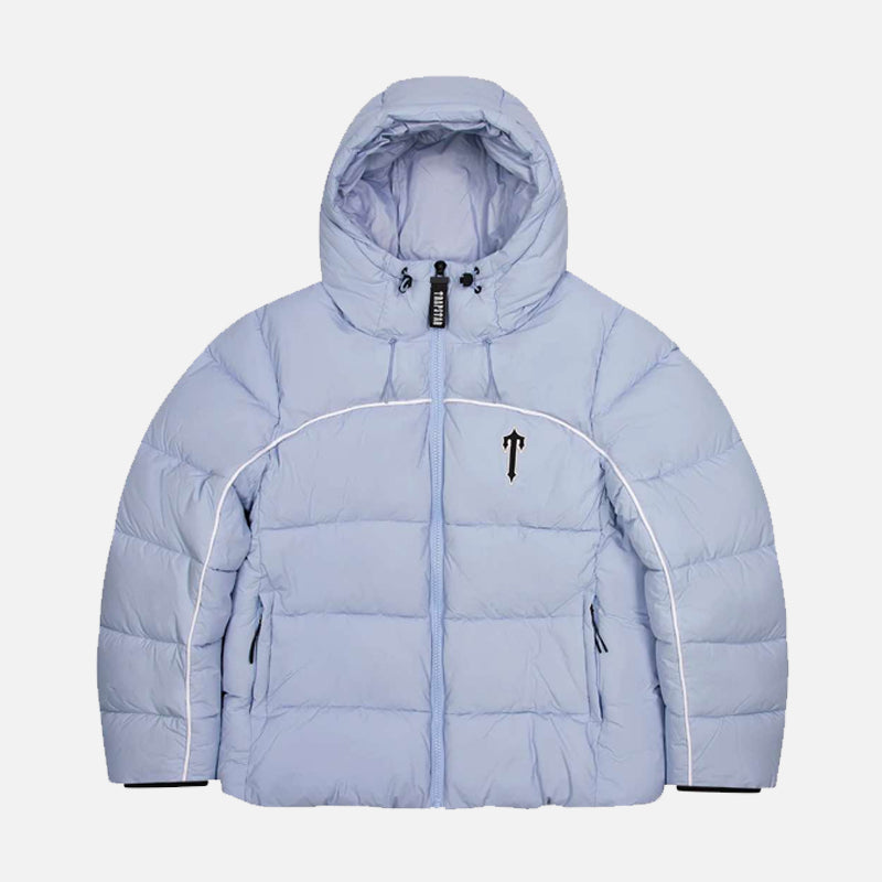 Trapstar Irongate Arch Piping Hooded Puffer Jacket - Ice Blue