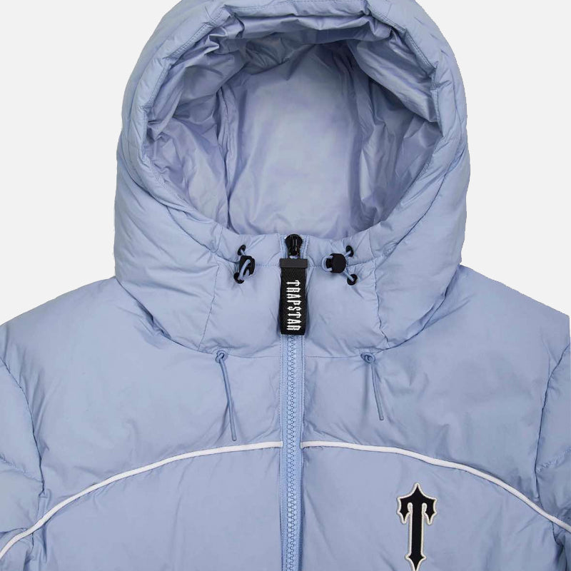 Trapstar Irongate Arch Piping Hooded Puffer Jacket - Ice Blue