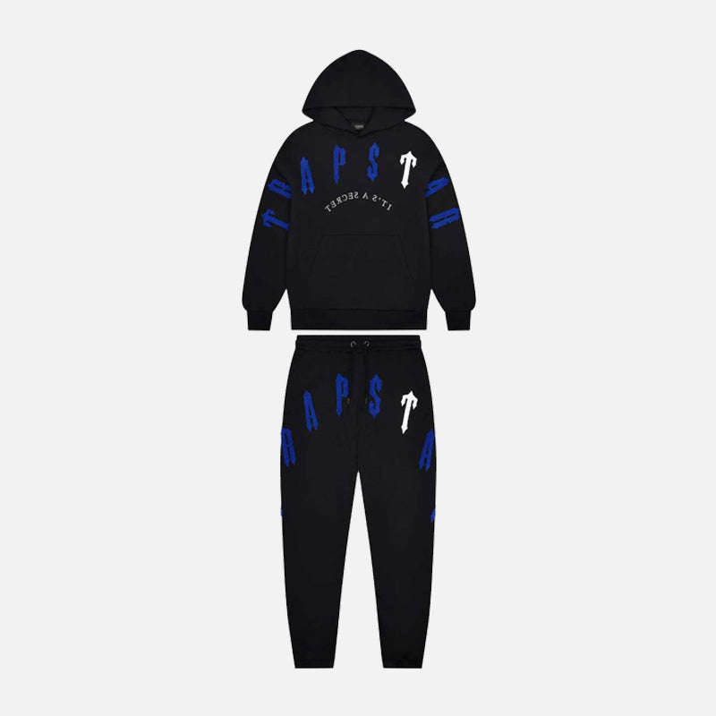 Trapstar Irongate Arch Chenille 2.0 Hooded Tracksuit - Black / Blue / White