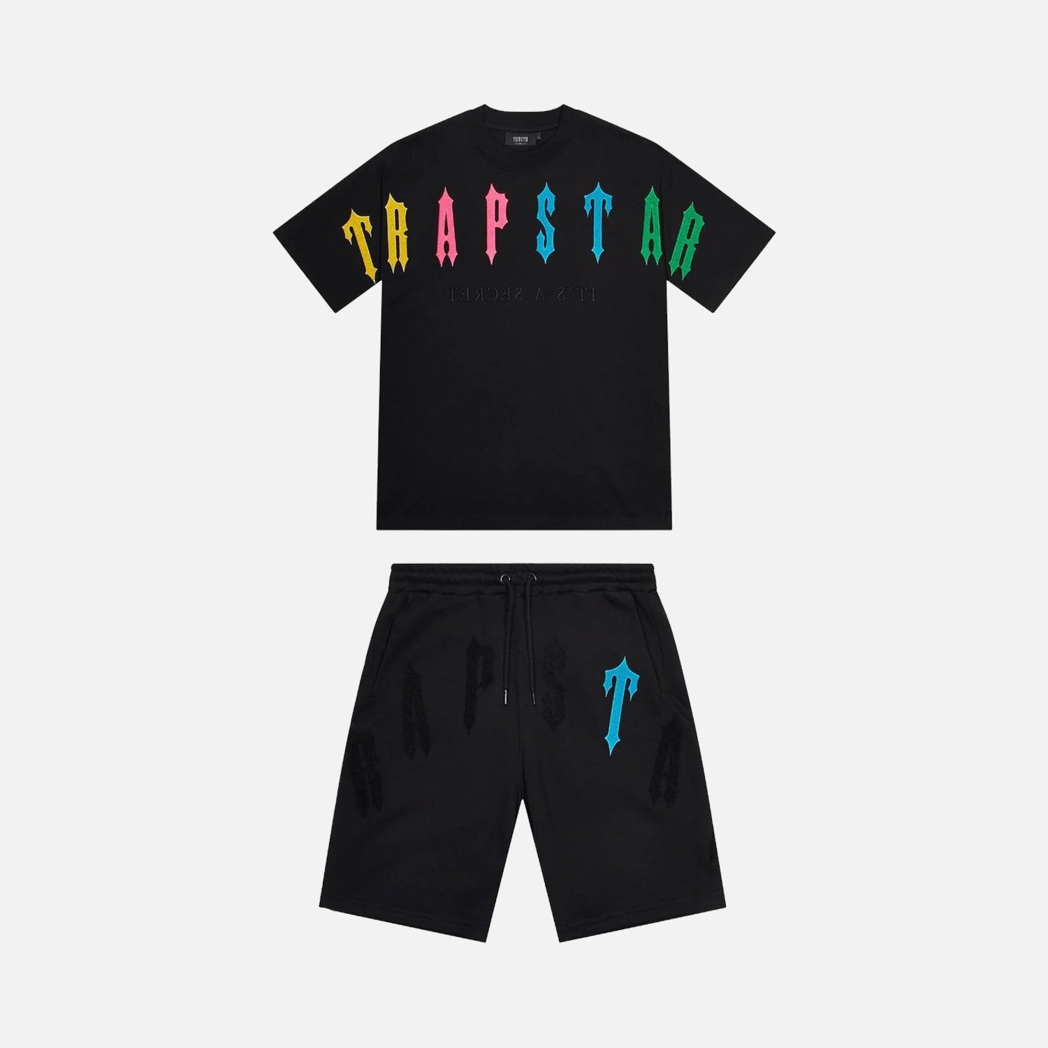 Trapstar Irongate Arch 2.0 T-Shirt & Short Set - Black / Candy Flavours