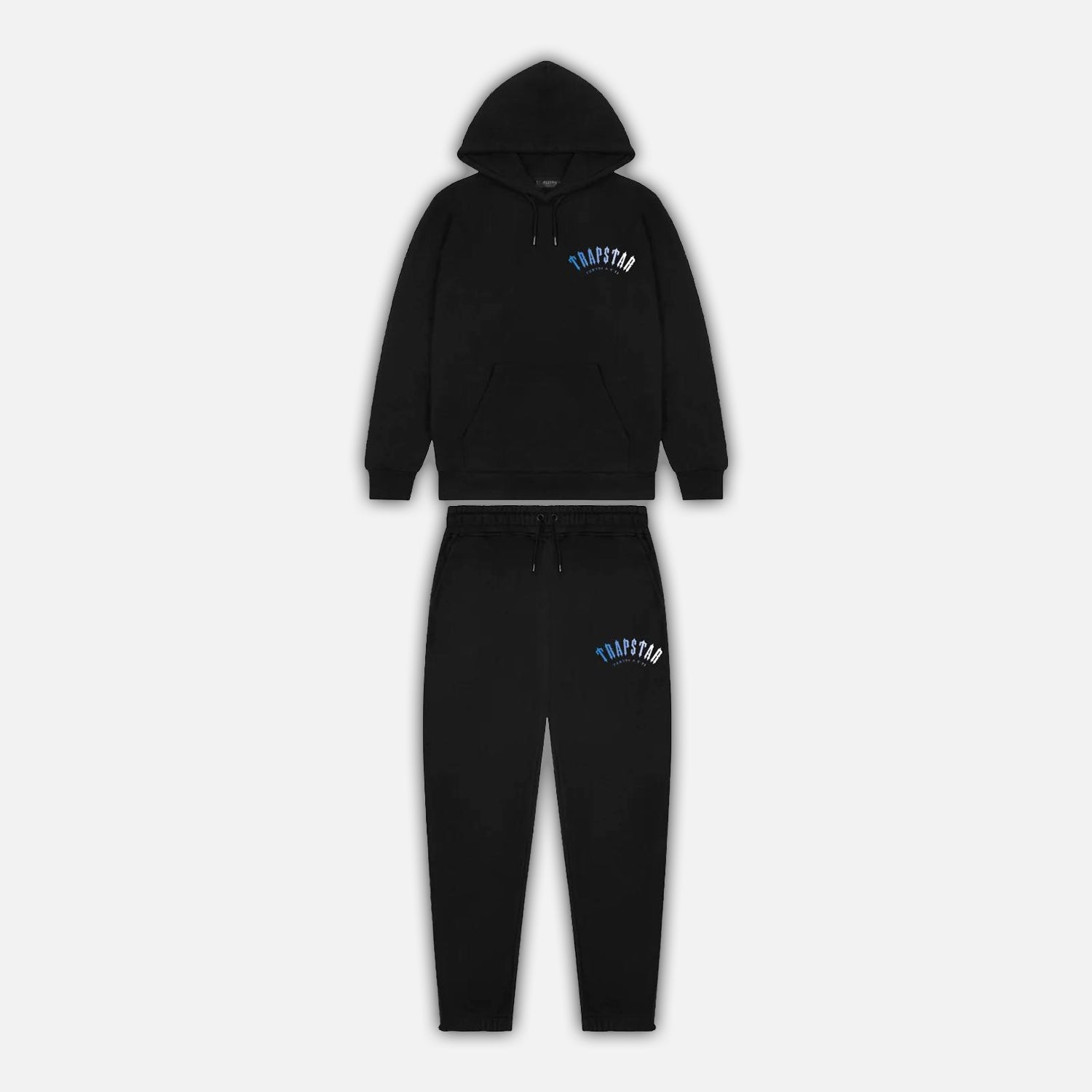 Trapstar Irongate Arch Fade Hooded Tracksuit - Black / Blue