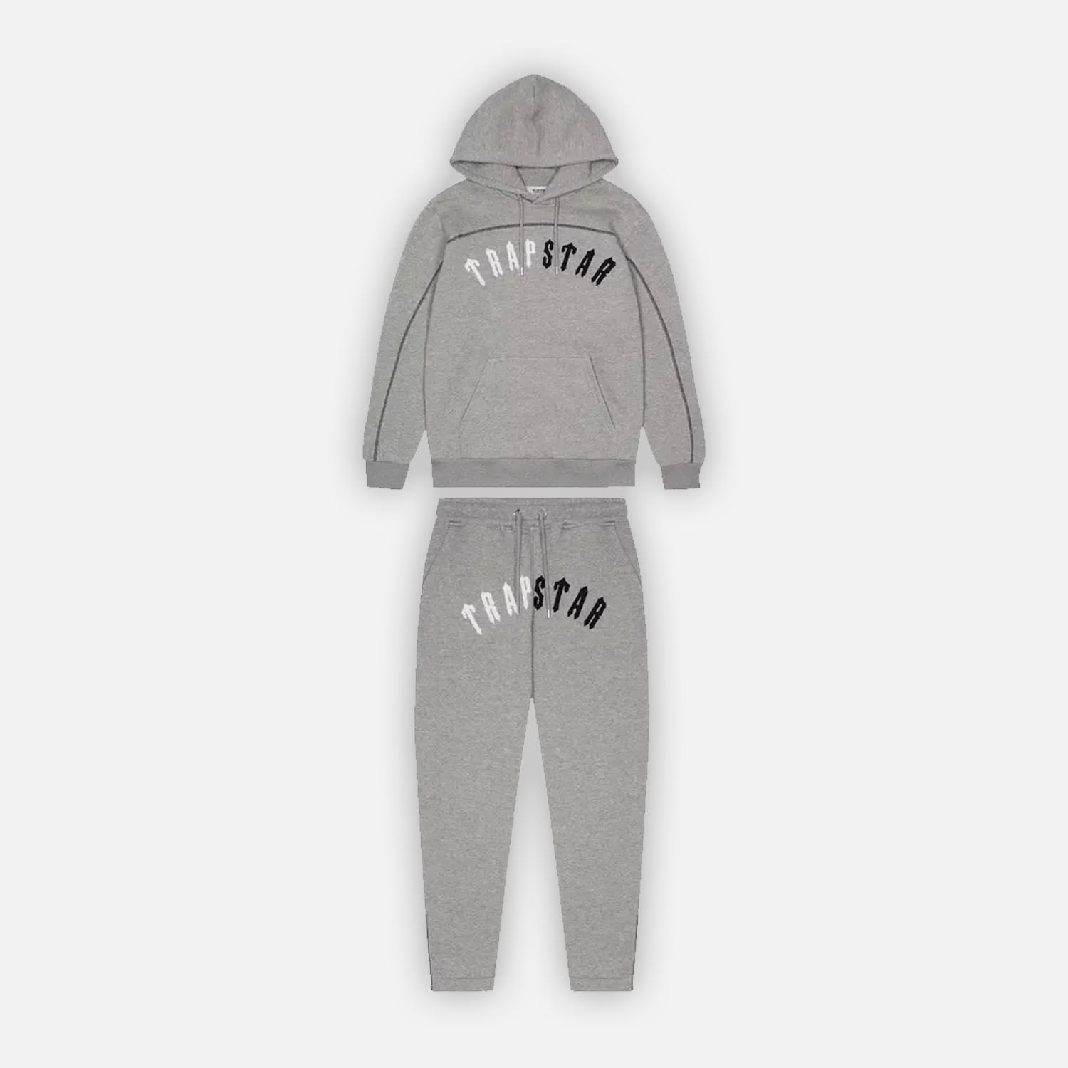 Trapstar Irongate Chenille Arch Hooded Tracksuit - Grey Monochrome Edition