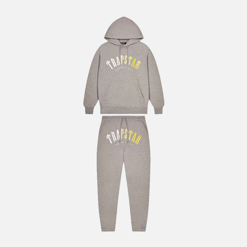 Trapstar Irongate Arch Hooded Gel Tracksuit - Grey / Yellow