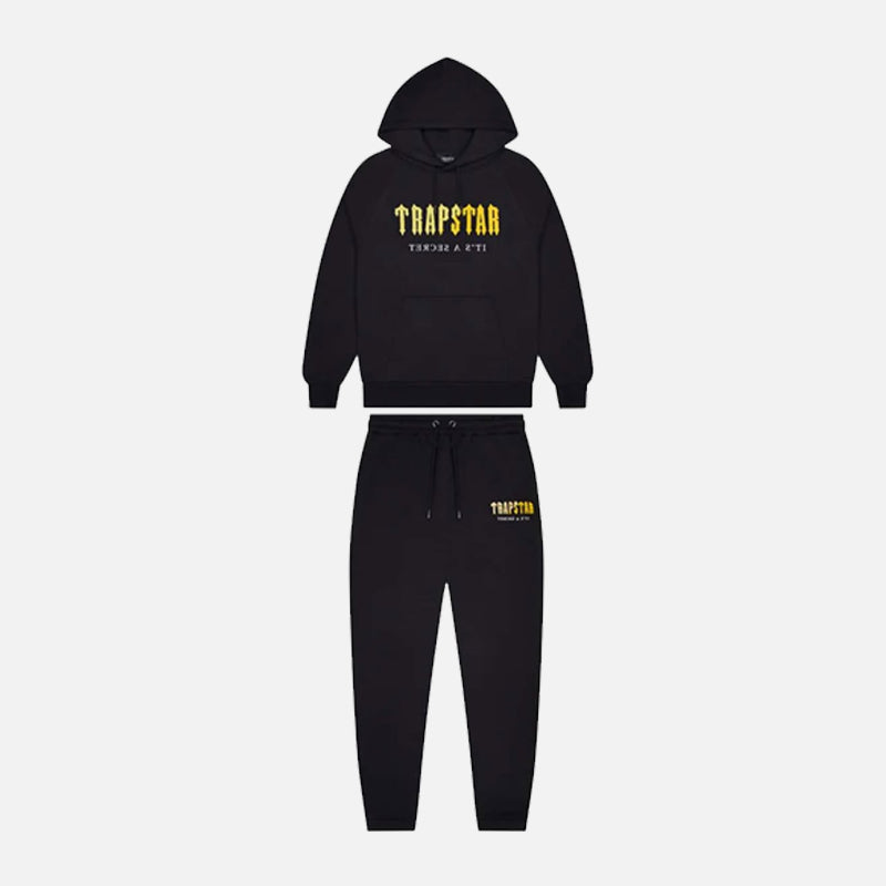 Trapstar Chenille Decoded Hooded Tracksuit - Black / Yellow