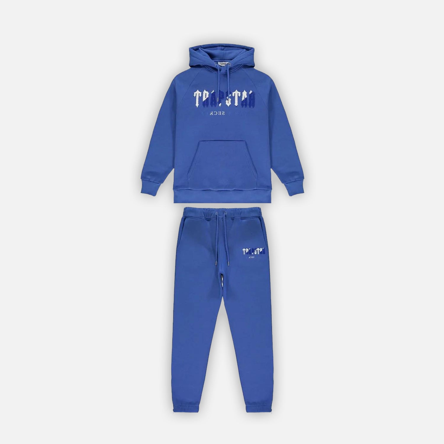 Trapstar Chenille Decoded Hooded Tracksuit - Dazzling Blue / White