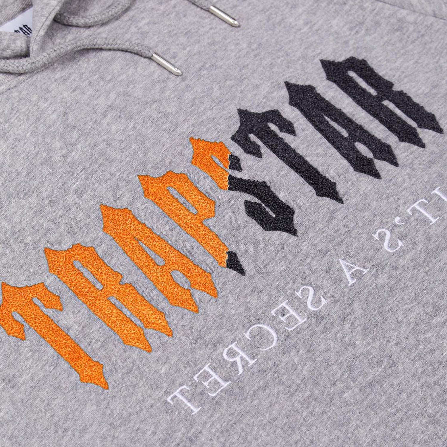 Trapstar Chenille Decoded Hooded Tracksuit - Grey / Orange