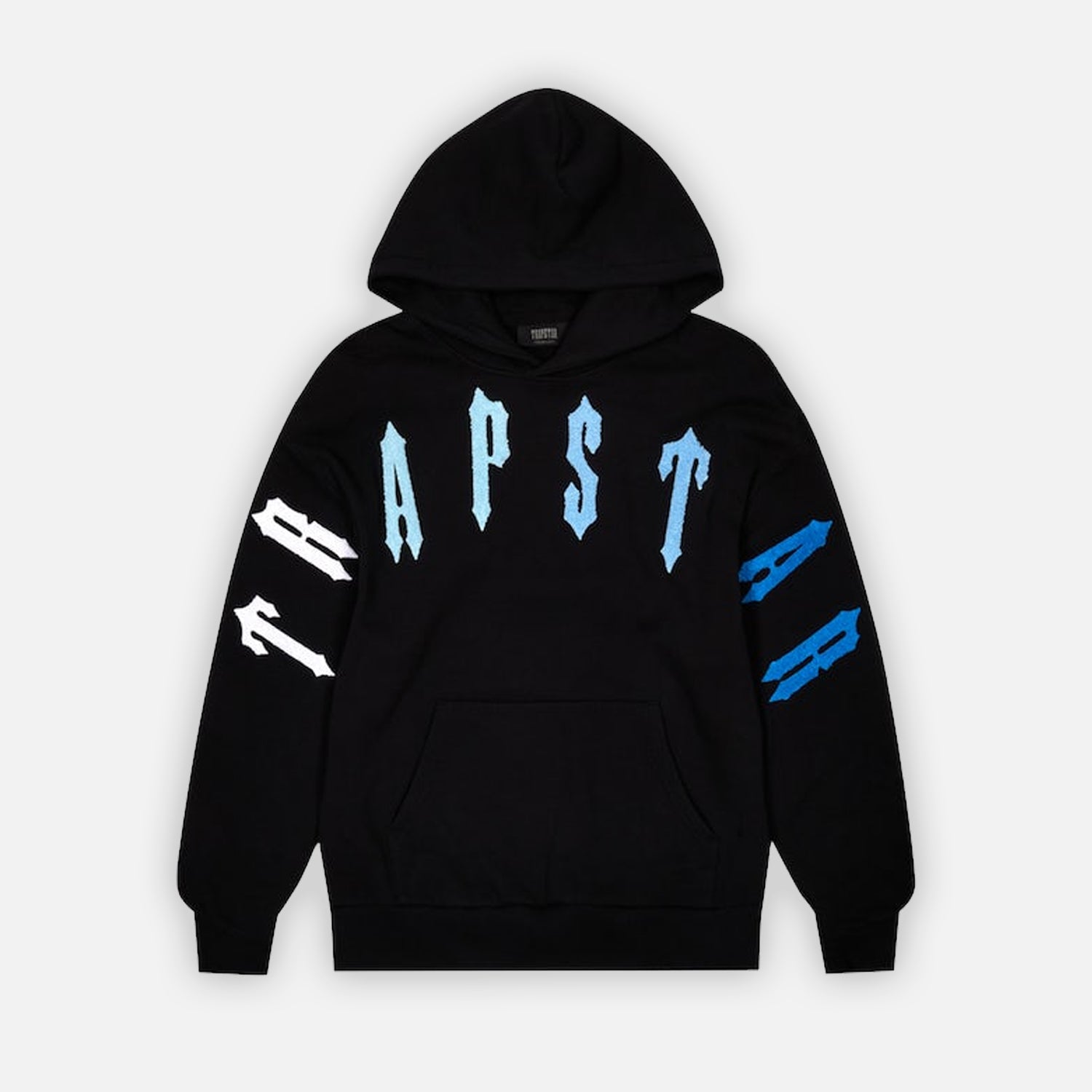 Trapstar Irongate Arch Chenille Hoodie - Black / Blue Gradient