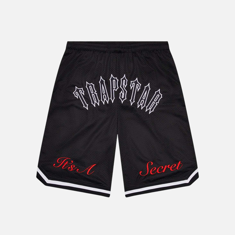 Trapstar It's A Secret Irongate Arch Basketball Shorts - Black / Red