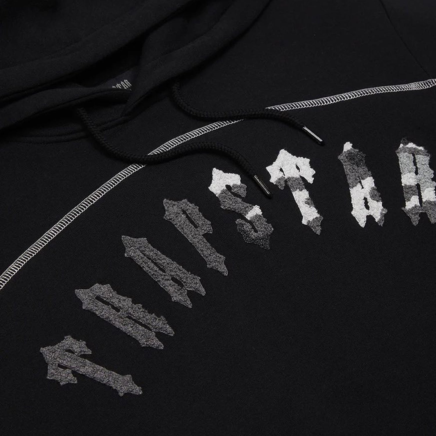 Trapstar Irongate Chenille Arch Hooded Tracksuit - Black / Grey Camo