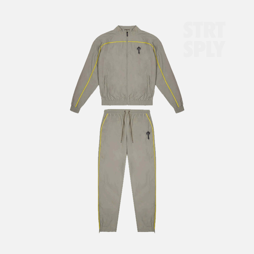 Trapstar Irongate T Panelled Shellsuit - Khaki / Yellow