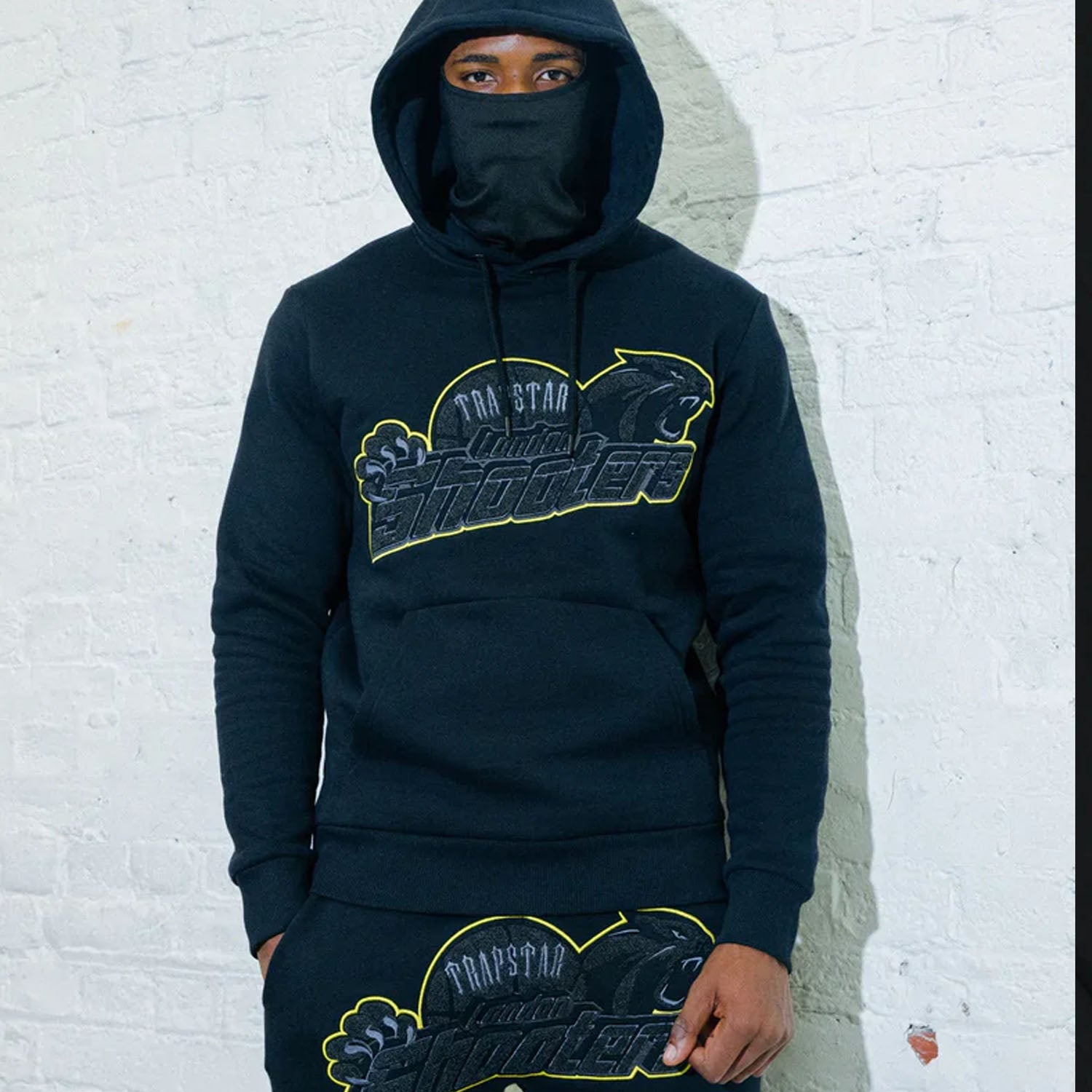 Trapstar Shooters Hooded Tracksuit Black Lime Green