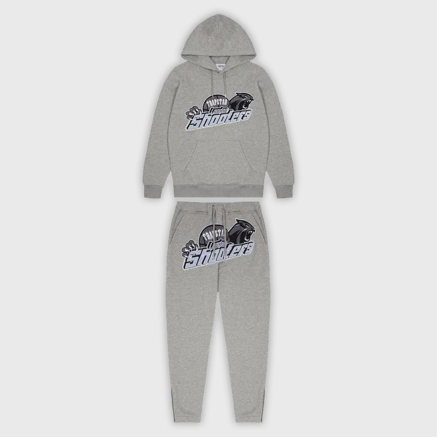 TRAPSTAR LONDON SHOOTERS HOODED TRACKSUIT GREY ICE BLUE KICKKONNECT
